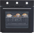 24 Inch Built-in Electric Single Wall Oven, 2.5Cu.ft. Stainless Steel Convection Oven with 8 Cooking Functions, Mechanical Knob Control, Timer, Convection Fan and Safety Lock, 3000W, Black
