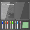 PigPotParty Clear Acrylic Magnetic Chore Chart and Blank Memo Whiteboard for Fridge, 2 Pack 9.5"x12" Dry Erase Board to Do List Meal Planner for Adult Teens Kids Family, Include 8 Markers & 1 Towel