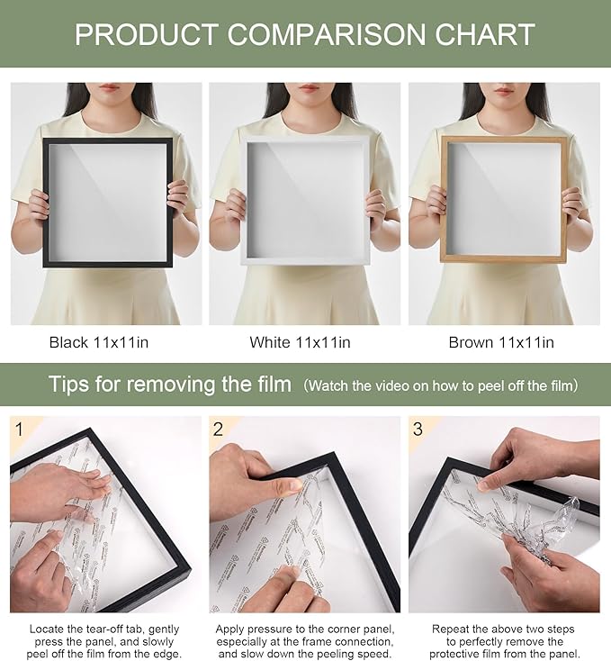 11x11 Shadow Box Display Case Picture Frame with Soft Linen Back, Deep Wood Color Shadow Box 11x11 for Flowers Medal Display Case Jersey pet Graduation Memorabilia Baby Ltems Crafts Photos
