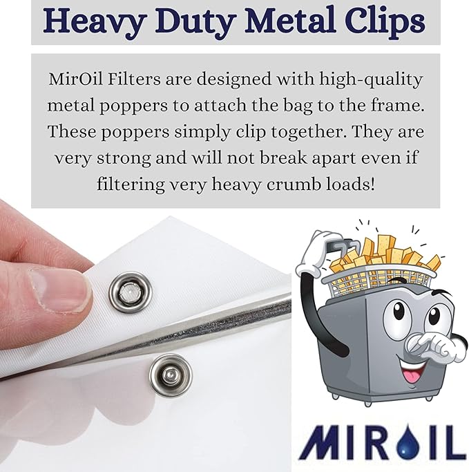 MirOil RB5FS Oil Polishing Filter Bag for Hot & Cold Oil, Extends Life of Cooking Grease, Maintain Quality & Taste of Deep Fried Foods, Reduce Contaminants for Food Service(Filter Bag Only)-Part 12751