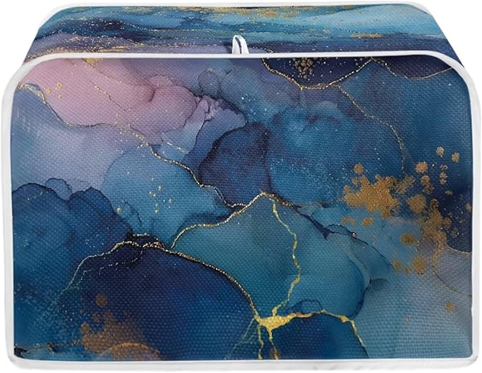 Blue Marble 2 Slice Toaster Dust Cover with Top Handle for Kitchen Decor Small Appliance Bread Toaster Oven Cover Bakeware Protector Keep off Food Stains