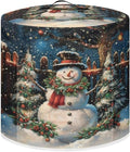 Christmas Cute Snowman Print 3 Quart Pressure Cooker Cover Dust-proof Kitchen Appliance Protector Air Fryer Dust Cover with Top Handle and Pocket