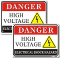 Danger High Voltage Electrical Shock Hazard Sign 2 Pack, 10 x 7 inches Rust Free Aluminum Sign, UV Protected, Fade Resistant
