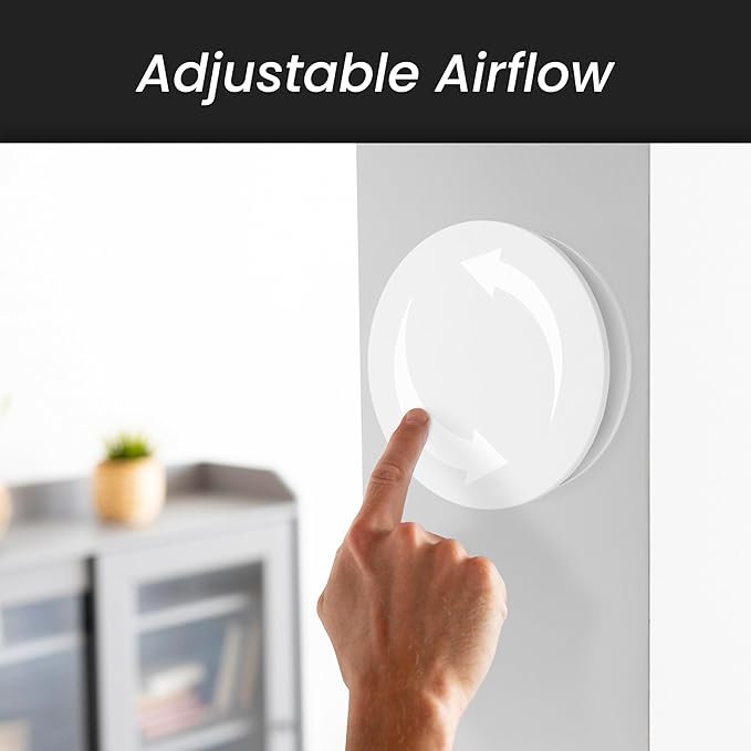 Repa Market 5" Inch Round Plastic Air Vent Diffuser – HVAC Duct Air Intake and Exhaust Circular Vent Cover - Adjustable Vent for Home - Wall Airflow Diffuser - Round Ceiling Diffuser - AC Vent
