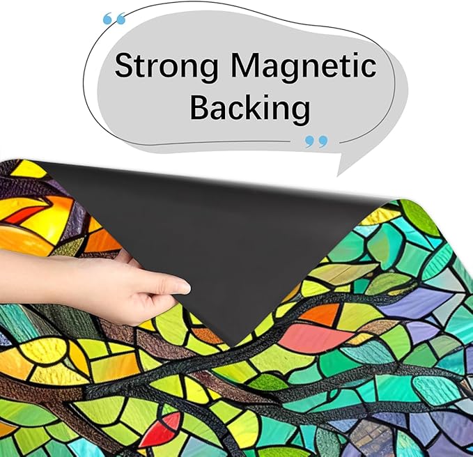 Tree of Life Spring Dishwasher Magnet Cover Tree of Life Rainbow Glass Dishwasher Decorative Cover Front Dishwasher Door Cover Reuseable Dishwasher Cover for Kitchen Home Appliances 23" X 26"