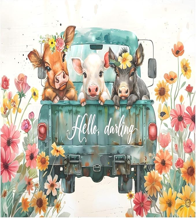 Highland Cow Pig Donkey Truck Dishwasher Magnet Cover Sticker Magnetic Refrigerator Panel Front Door Fridge Microwave Decal