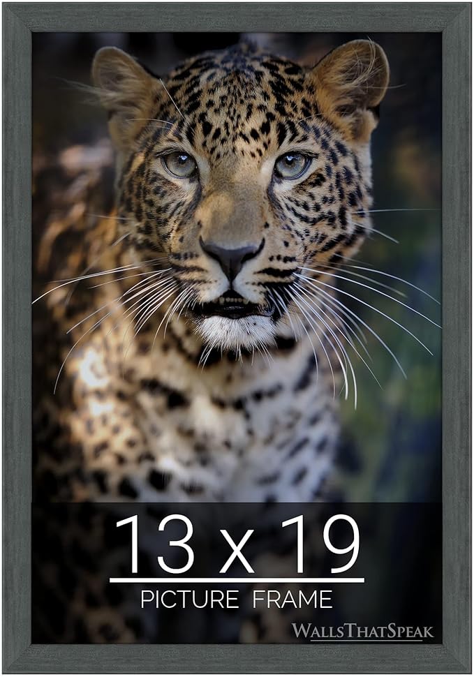 wallsthatspeak 13x19 Slate Gray Picture Frame for Puzzles Posters Photos or Artwork