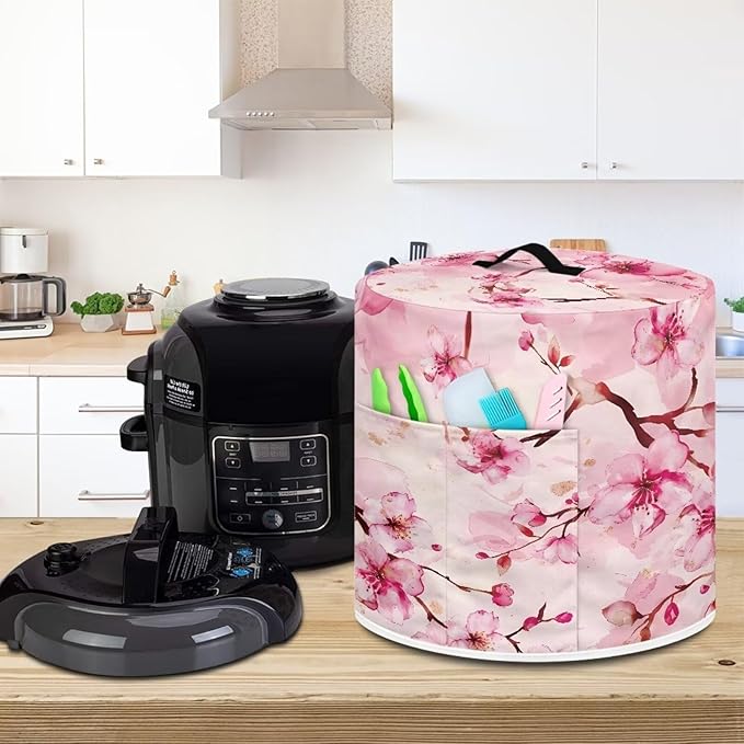Cherry Blossom Dust Covers for Appliances Plastic Cover Accessories for Instant Pot 3 Quart Inner Pot Rice Cooker Dust Cover Dust Resistant Thanksgiving Decorations Kitchen M