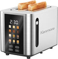 Kenmore 2-Slice Digital Touchscreen Toaster - 900W Stainless Steel, Wide Slots 6 Shade Settings, Bread Presets, Countdown Timer, Reheat & Defrost Functions Compact Countertop Design tostadora digital