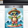 Dishwasher Magnet Cover Ocean Summer Turtle Front Dishwasher Cover Decoration Reusable Magnetic Door Cover Panel Decal Home Appliances Stickers Kitchen Refrigerator Fridge 23"x26"
