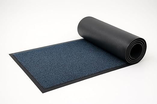 Guardian Platinum Series Indoor Wiper Floor Mat, Rubber with Nylon Carpet, 2'x13', Blue