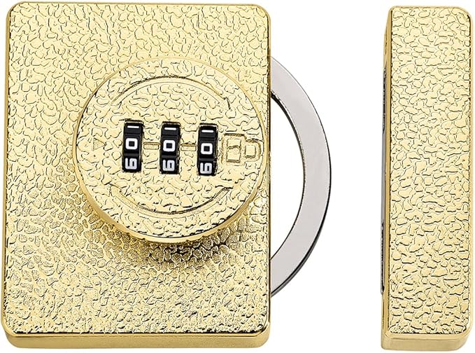 Gold Cabinet Lock,3 Digit Password Keyless,Anti Pry Mechanical Password Lock,Protect Privacy,for Drawer,Cabinets,Locker, Closet,Windows,Sliding Door,Bathroom,and Garden