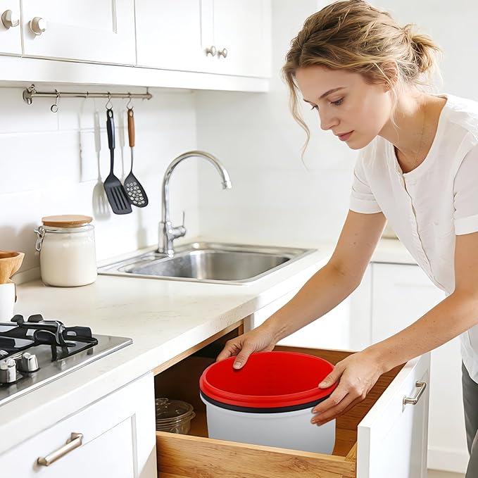 Omoiyari Premium 3-Pack Silicone Bowl Liners with Lids for KitchenAid 7-Qt Bowl-Lift (Only), 2mm Extra-Thick Silicone, Odour-Free,Heat-Resistant,Air Valves for Dough Proofing,Dishwasher Safe, BPA Free