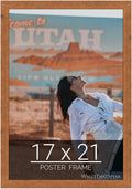 wallsthatspeak 17x21 Light Walnut Rustic Pine Picture Frame for Puzzles Posters Photos or Artwork