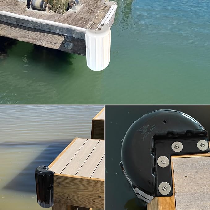 XIALUO Dock Corner Bumper Fender Inflatable Dock Protection White/Black 8"x16" Protect Docks and Ships from Damage Caused collisions