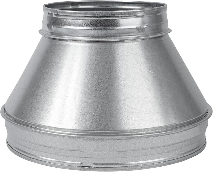 10" to 6" Inch Round Duct Reducer - Male Fit Galvanized Steel Pipe Increaser - Coupling for Round Duct Ventilation Systems - Heating & Cooling HVAC - Vent Pipe Adapter, Duct Connector