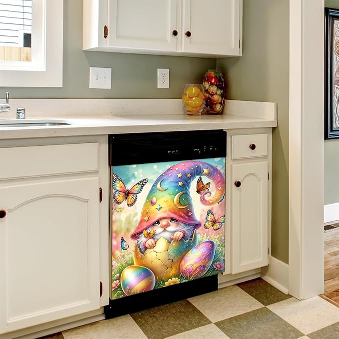 Dishwasher Magnet Cover Happy Easter30 Front Dishwasher Cover Decoration Reusable Magnetic Door Cover Panel Decal Home Appliances Stickers Kitchen Refrigerator Fridge 23"x26"