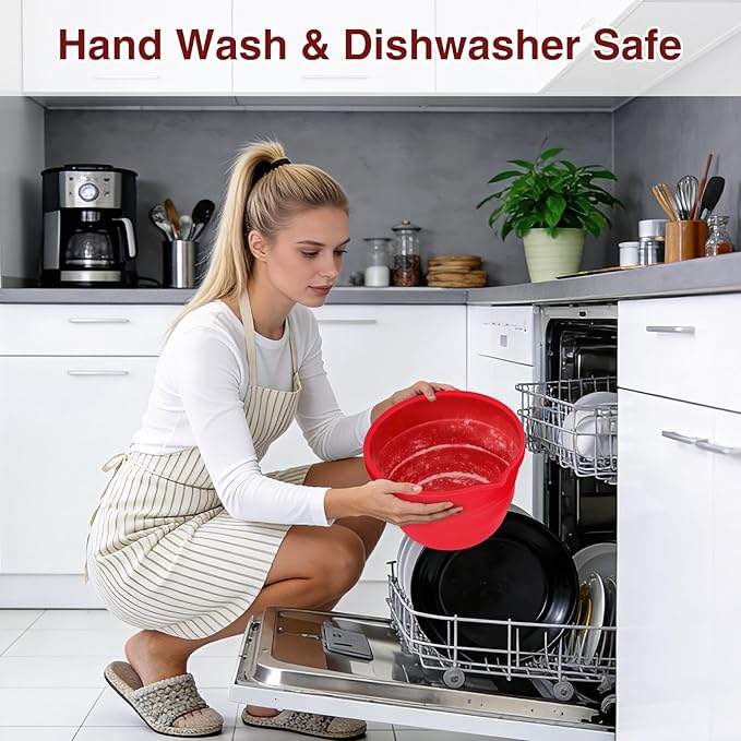 Silicone Bowl Liners for Kitchen,Silicone Liners Mixer for 5 Qt Tilt-Head KitchenAid Mixers,Mixer Bowl Accessories and Attachments with Lids,White 3PCS