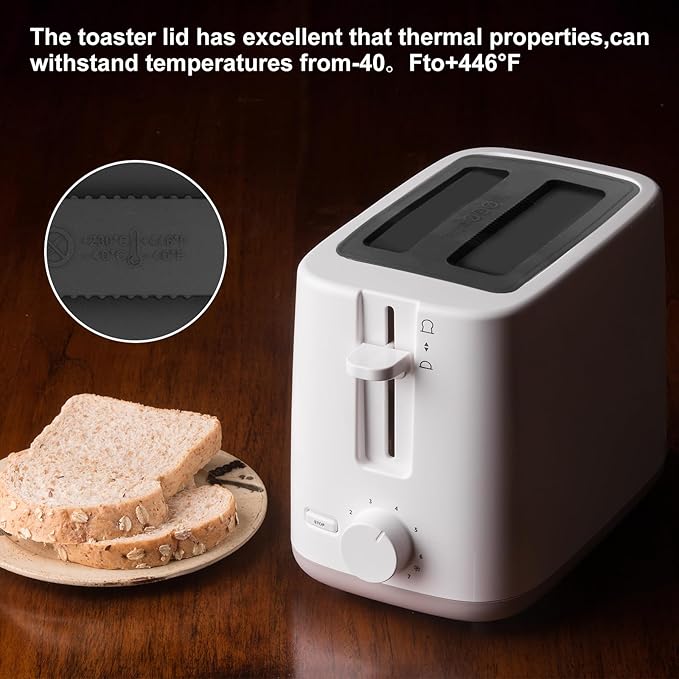 2Pack Silicone Toaster Cover,Heat Resistant Bread Machine Cover Toaster Lid Bread Maker Top Cover,Toaster Appliances Top Cover Bread Maker Dust Cover Sandwich Machine Part Accessories for Clean(Black)