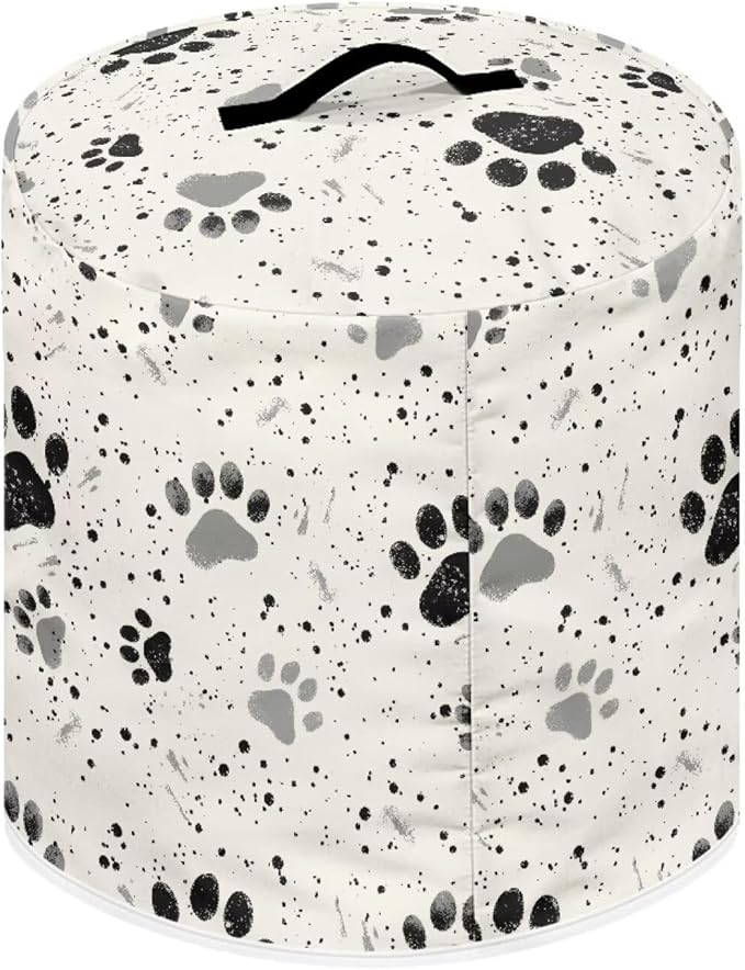 TODIYADDU Spot Paw Print Pressure Cooker Cover with Handle and Storage Pocket for Extra Accessories Portable Kitchen Small Appliance Dust Cover Protective Case Cover for Air Fryer Toaster Presents
