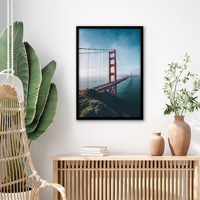 Americanflat 14x20 Picture Frame with Polished Plexiglass - Streamline Collection - Thin Border Picture Frame for Wall Display - Hanging Hardware Included - Black