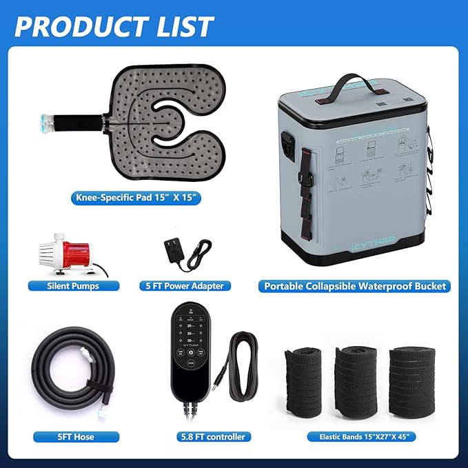 Cold Therapy Machine with Programmable Timer, Portable Ice Machine for Knee After Surgery, Knee Replacement Recovery System for Pain Relief with Compression Pad