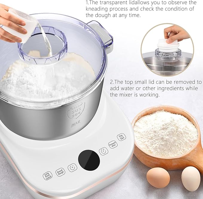 AIZIYO DoughChief, 7.4QT Dough Maker, Dough Mixer with Ferment Function, 304 Stainless Steel Bowl, Removeable lid, Face-up Touch Panel, Electric Dough Proofing Box for Pizza & Bread