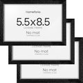 Homeforia 5.5x8.5 Business License Frame Black, High End Oak 5.5 by 8.5 Wood Certificate Frame, 8.5 x 5.5 Document Frame for Wall or Tabletop, Wooden Picture Frames, Tempered Glass, Wall Kit, Set of 3