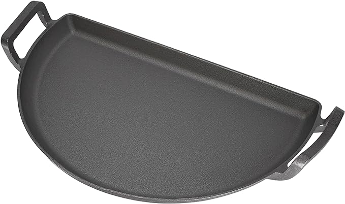 SnS Grills Slow ‘N Sear Cast Iron Drip 'N Griddle Pan 22", 3-in-1 Versatile Grill Accessory for Searing, Griddle and Drippings - Fits Weber & Similar 22” Kettle Grills