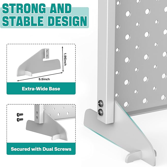 EVERHANGER Metal Pegboard Display Stand, Freestanding Tabletop Pegboard Display for Craft Shows & Fairs, 12"X16", 2pcs Gray