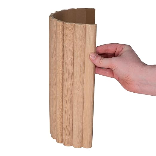 1' x 4' Solid White Oak Tambour Sheet with 1" Half Round Slats, Unfinished & Flexible, Bamboo Fiber Reinforced Backer