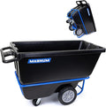 Tilt Truck, 1/2 Cu. Yd. Capacity Dump Cart with Heavy Duty 12” Wheels & 5” Casters & Forklift-able Frame for Jobsites, 850 lbs, Trash Cart with Wheels DUC12T-F-02PK (2-Pack)