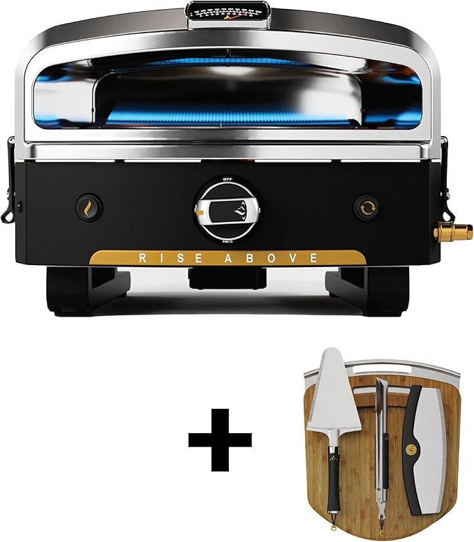 Halo Versa 16 Propane Gas Outdoor Pizza Oven with Rotating Cooking Stone | Portable Appliance for all Outdoor Kitchens With Cook and Serve Kit