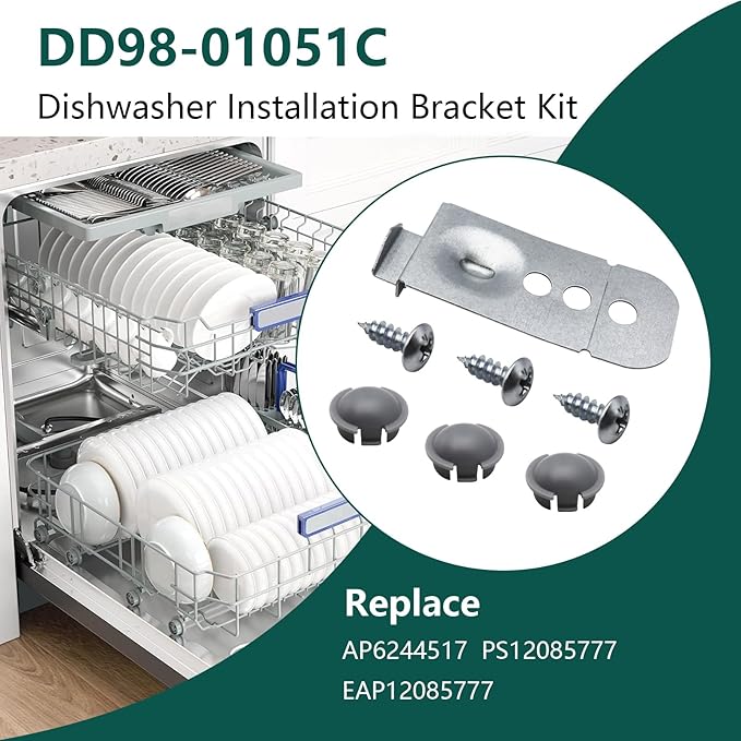 2PC DD98-01051C Dishwasher Installation Bracket Kit Compatible with Samsung Dishwasher Replace AP6244517 PS12085777 EAP12085777