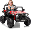 12V Kids Ride on Car, Electric Ride on Truck w/Parent Remote, Spring Suspension, Bluetooth Music, LED Light, 4.1Mph Max Speed, 3 Speeds, Battery Powered Vehicles for Kids Toddler Age 3-8, Red