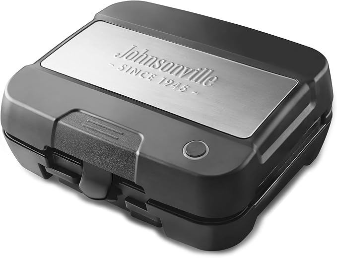 Johnsonville Sizzling Sausage Grill Plus, Indoor Electric Grill, 3 in 1 Design BTG-500 Dinner Sausage, Breakfast Links and Patties, Easy to Use, Brats, Grilling, Great Gift for the Holidays