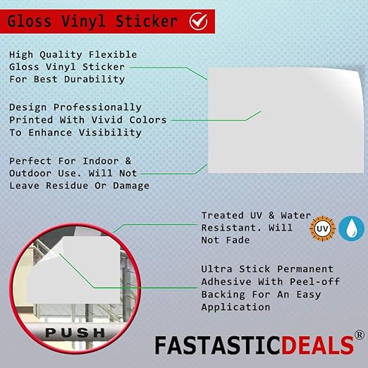 Fastasticdeals Flammable Keep Fire Away Style B Hazard Flammable Label Decal Sticker 7 Inches X 5 Inches