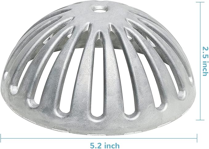 10 Pack Floor Sink Strainer Floor Drain Strainer Heavy Duty Aluminum Dome Sink Drain Strainer Floor Drain Cover for Kitchen, Bar, Outdoor Garden or Bath 5-1/4" Diameter x 2-1/4"H