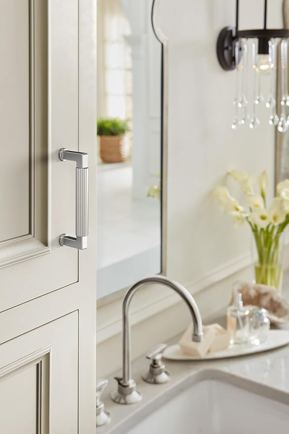Amerock Ballard 3-3/4 inch (96mm) Center-to-Center Polished Chrome Cabinet Pull, BP3764326