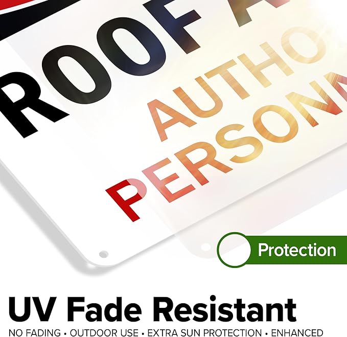 Danger Roof Access Authorized Personnel Only Sign, 10x14 Inches, 55 mil thick HDPE (high density polyethylene), Made in USA by My Sign Center