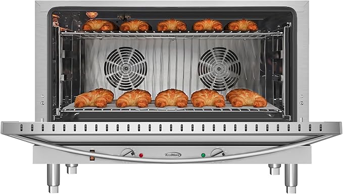 KoolMore 32 in. Commercial Countertop Convection Oven, Holds Full Size Pans, 4 Racks and 3500W of Power, 240V in Stainless-Steel, ETL Listed for Safety and Sanitation (KM-CTCO-44)