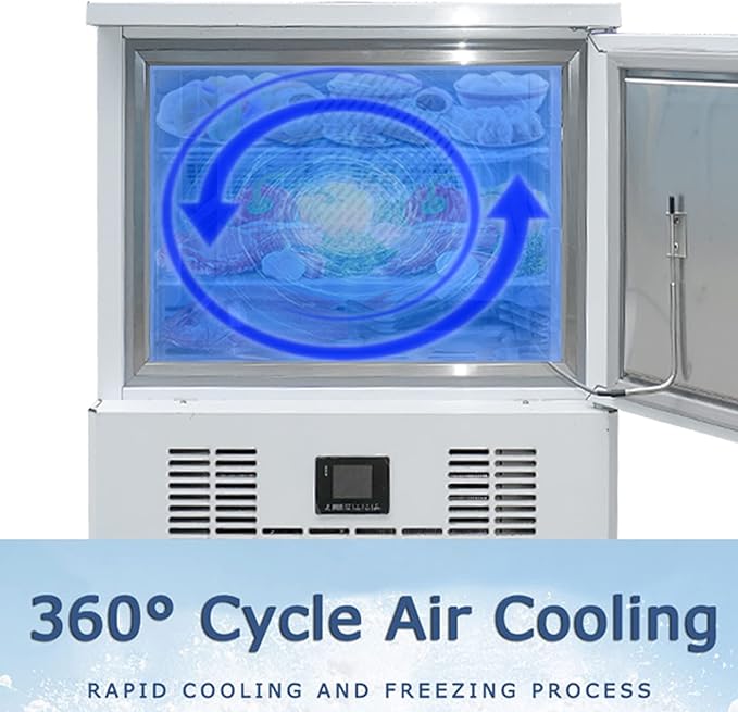 Kolice Commercial 3 Trays Blast Chiller,Chest Freezer,Dumpling Freezer, Batch Freezer for Ice Cream, Cake, Chicken, Pastry, Beef, Seafood, Dessert etc In Hotel,Restaurant,Bakery,Dessert Shop