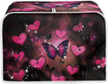 UNICEU Valentine's Day Toaster Dust Cover Protector Compatible with 4 Slice Butterfly Heart Print Heat-Resistant Dust Protection Anti-scratch Home Kitchen Decor