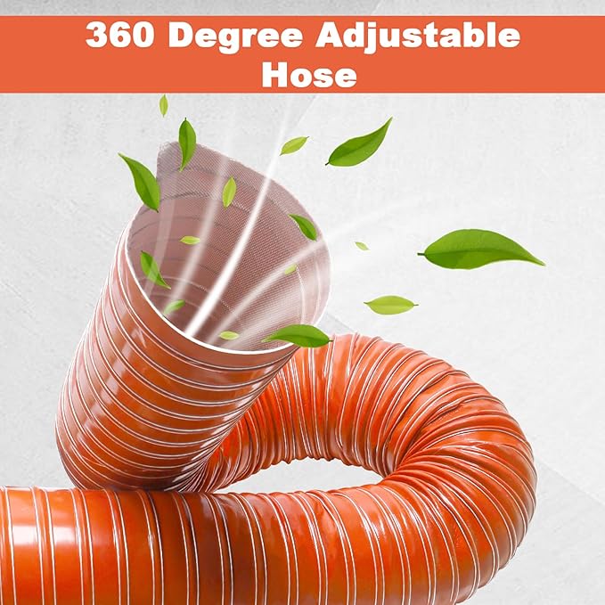 NOWBALL 2.5in Automotive Air Duct Hose, Length 2 Meter-6.6ft, 2.5" Silicone Flexible Cooling Ducting, 63mm High Heat Brake Exhaust Hose for Car, Garage, Dryer Air System