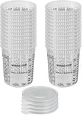 16 OZ Paint Mixing Cups Disposable Flexible Clear Graduated Plastic Measuring Cups Box of 24 Cups & 4 Lids Use for Automotive Painting, Epoxy Resin, Acrylic Arts, Kitchen - Mixing Ratios