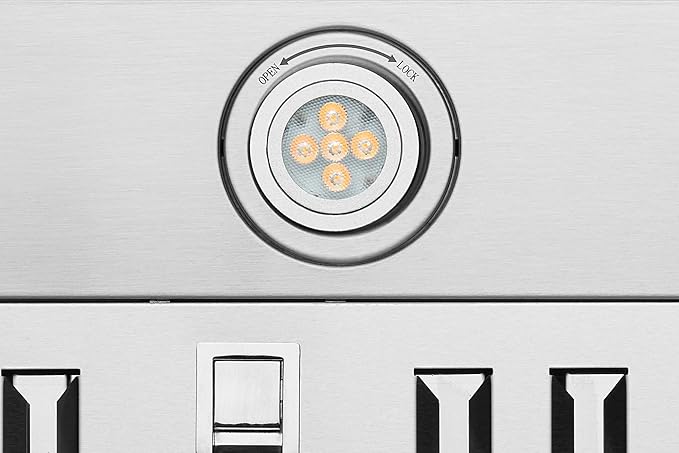Hauslane Wall Mount Range Hood 30 Inch, Pro Model, Stainless Steel Range Hood, Strong Suction, Changeable LED Lamps, 6” Duct or Ductless, Kitchen Hood Vent, Stove Hood Vent