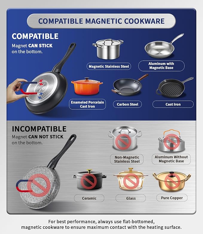 Stainless Steel Induction Cooktop, Professional-Grade Induction Cooker with Precise Temperature Control,Portable Countertop Burner with UL Certified, 10 Hours Timer Powerful 1800W Hot Plate