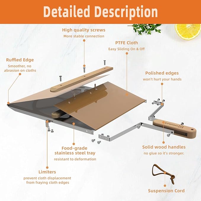 Non-Stick Sliding Pizza Peel 16" & 22x13 Metal Board, Bamboo Paddle w/Detachable Handle & Free Pizza Cutter for Beginners, Outdoor Oven Baking
