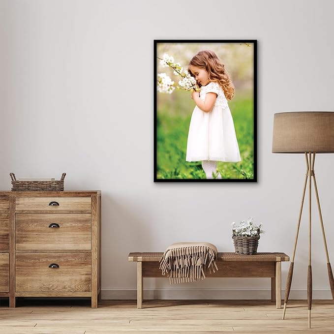 Americanflat 20x28 Picture Frame with Polished Plexiglass - Streamline Collection - Thin Border Picture Frame for Wall Display - Hanging Hardware Included - Black