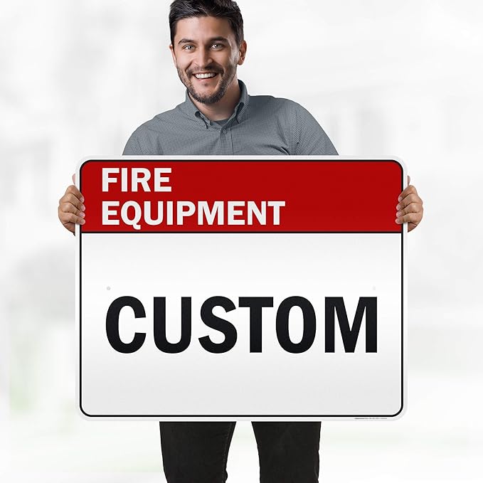 Custom Fire Equipment Sign, Ansi Sign, Osha Compliant, 24x30 Inches, 3M EGP Reflective, Rust Free .080 Aluminum, Fade Resistant, Made in USA by My Sign Center